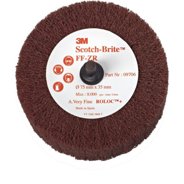 3M Scotch-Brite Roloc Lamellenbürste FF-ZR, grau, 50 mm x 25 mm, S FIN, VE: 25 Stück, 7000077905