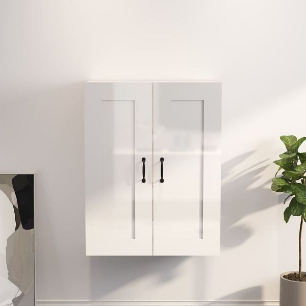 vidaXL Hängeschrank Hochglanz-Weiß 69,5x32,5x90 cm, 812309
