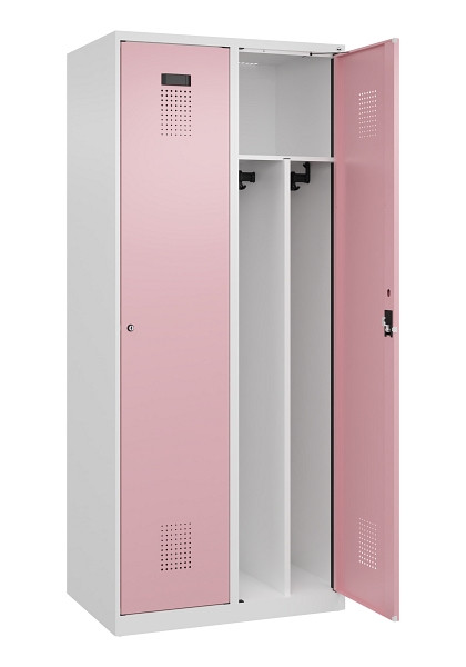 C+P Spind Evolo PLUS, 2 Abteile, 1850x800x500mm, 9016/3015, Verschluss Zylinderschloss, 049000-22F S10045