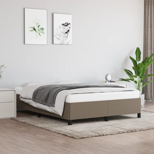 vidaXL Bettgestell Taupe 140x200 cm Stoff, 347070, 8720287171195