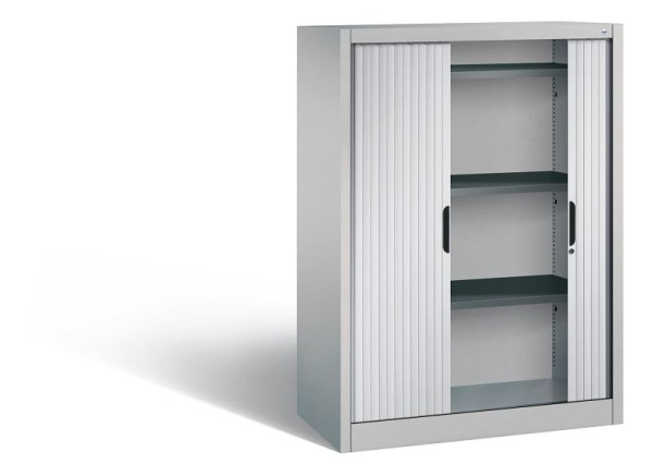 C+P Sideboard mit Rollladen Omnispace, H1345xB1000xT420mm, Farbe: Weißaluminium, Griffmulde, 3 OH, 3222-00 S10038