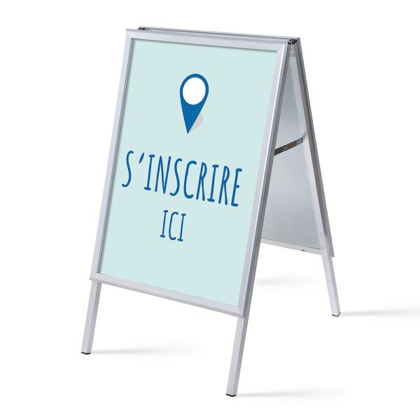 Showdown Displays Kundenstopper A1 Komplettset Hier Anmelden Blau Französisch, ZPA1G32MEI538