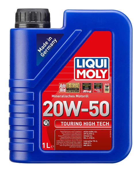 LIQUI MOLY Motoröl Touring High Tech 20W-50, Kanister Kunststoff, VE: 1 Liter, 1250