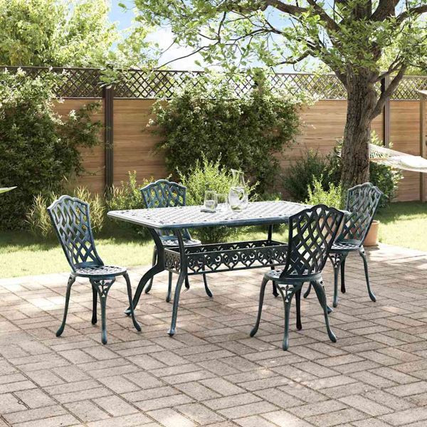 vidaXL Garten Essgruppe 5-teilig Grün Aluminium, 3334671
