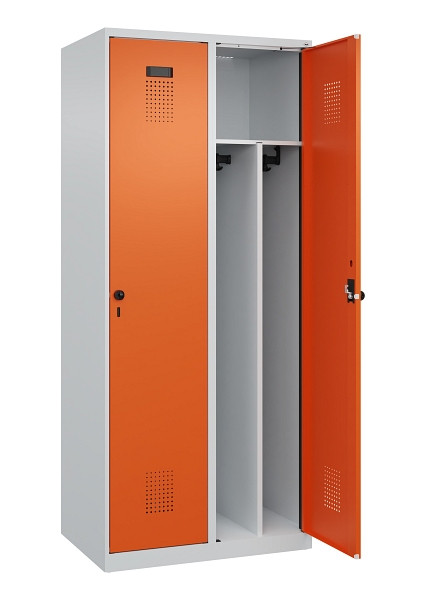 C+P Spind Evolo PLUS, 2 Abteile, 1850x800x500mm, 7035/2004, Verschluss Drehriegel, 049000-22F S10002