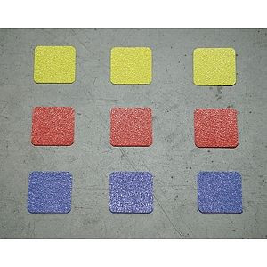 Moedel Rutschhemmende Bodenmarkierungsquadrate, Gelb, selbstklebend, 50x50 mm, 55826