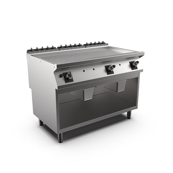 Mareno M1-900 Gas-Backplatte mit glatter, mattverchromter Platte, 120cm, 1200(B)x920(T)x900(H)mm, FT912GLCSG, 191.227