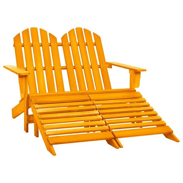 vidaXL Adirondack-Gartenbank 2-Sitzer mit Fußteil Tannenholz Orange, 315918