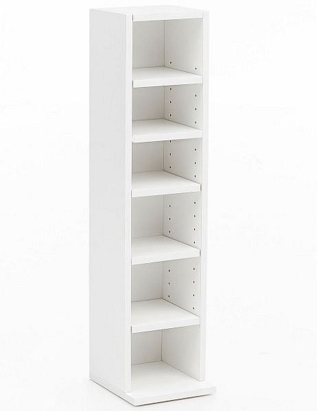 Wohnling Design Bücherregal Weiß 21x91x25,5 cm mit 6 Fächern, WL5.336