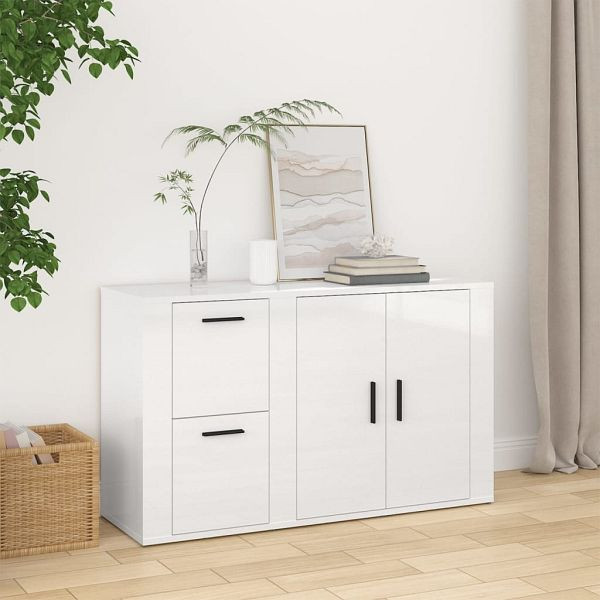 vidaXL Sideboard Hochglanz-Weiß 100x33x59,5 cm Holzwerkstoff, 820998