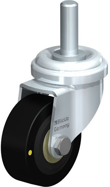 Blickle LRA-VPA 50K-EL-GS10 Apparate-Lenkrolle mit Gewindestift, Vollgummi, Schwarz, 336321