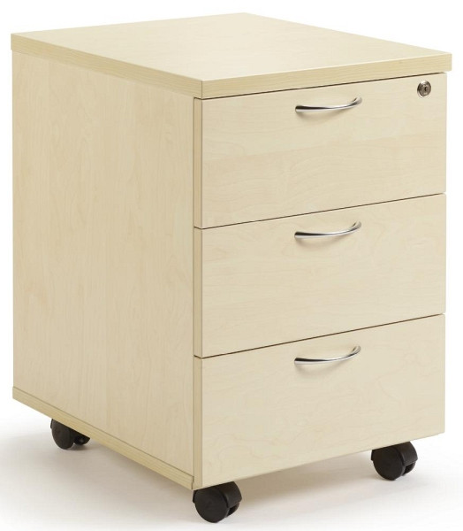 Deskin Rollcontainer mit Metallschüben, Ahorndekor, B 407 x H 595 x T 500 mm, 273368