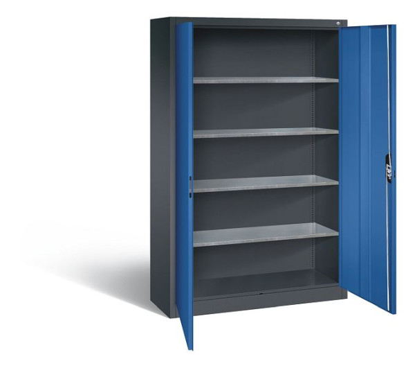C+P Werkzeugschrank Acurado, H1950xB1200xT400mm, Farbe: Schwarzgrau / Enzianblau, Muldengriff, 8930-00 S10517