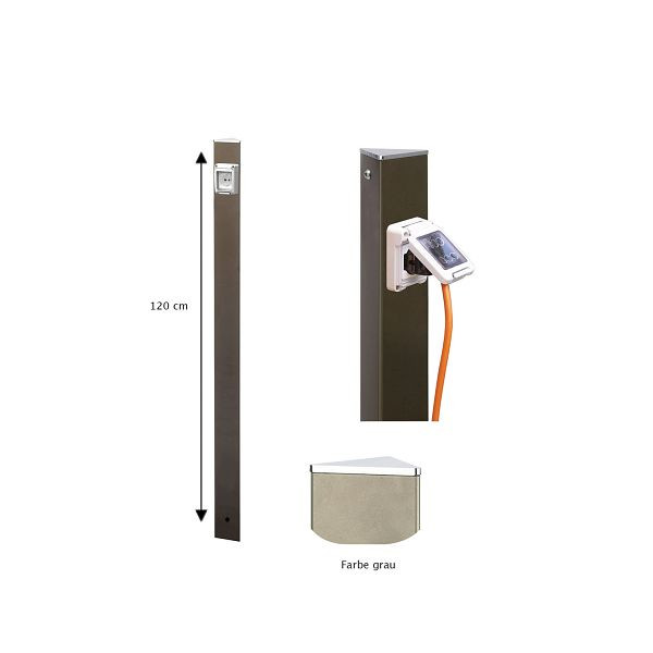 ewuaqua Gartenstele Electropoint grau als Stromanschluss, 73403G
