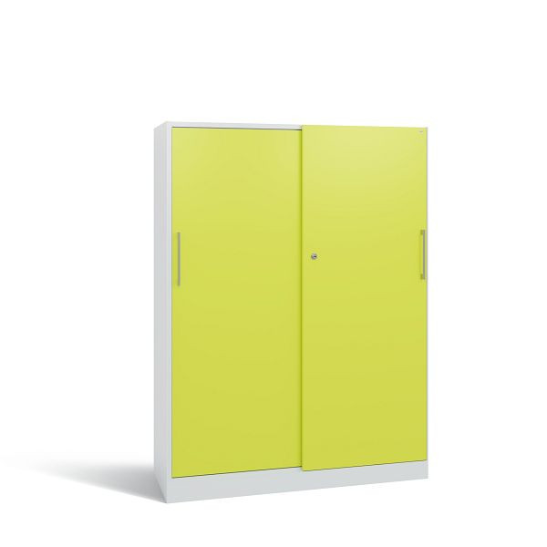 C+P Schiebetürenschrank Asisto, H1635xB1200xT435 mm, Grau/Viridingrün/DBS Hellgrau, 142011-000 S10091