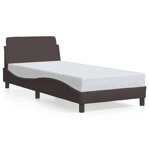 vidaXL Bettgestell mit Kopfteil Dunkelbraun 90x190 cm Stoff, 373088
