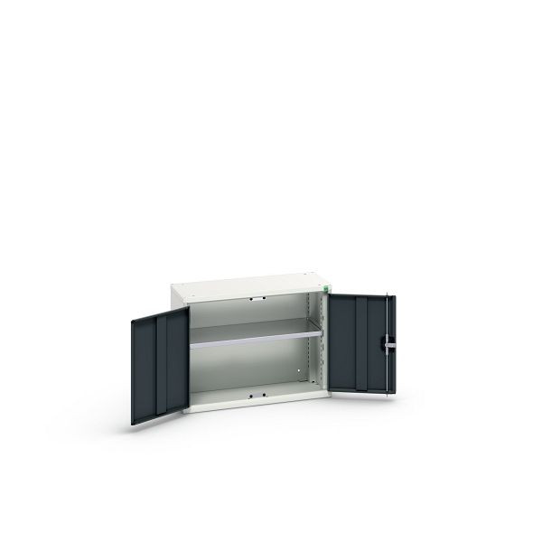 bott verso Flügeltürschrank, mit 1 Fachboden, BxTxH: 800 x 350 x 600 mm, Lichtgrau / Anthrazitgrau, 16926102.19