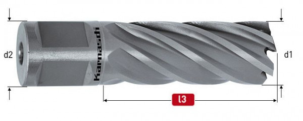 Karnasch HSS-XE Kernbohrer, Weldonschaft 19mm, Nutzlänge 50mm, Silver-Line50 d=50mm, 201265050