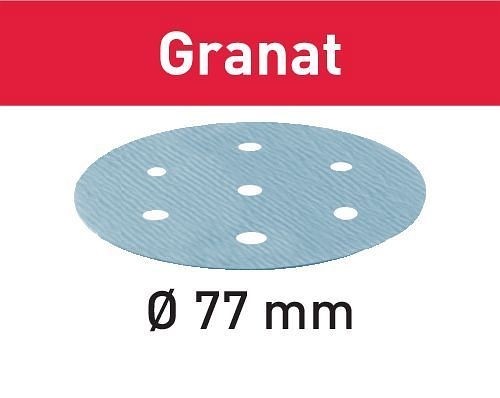 Festool Schleifscheibe STF D 77/6 P1200 GR/50 Granat, VE: 50 Stück, 498931