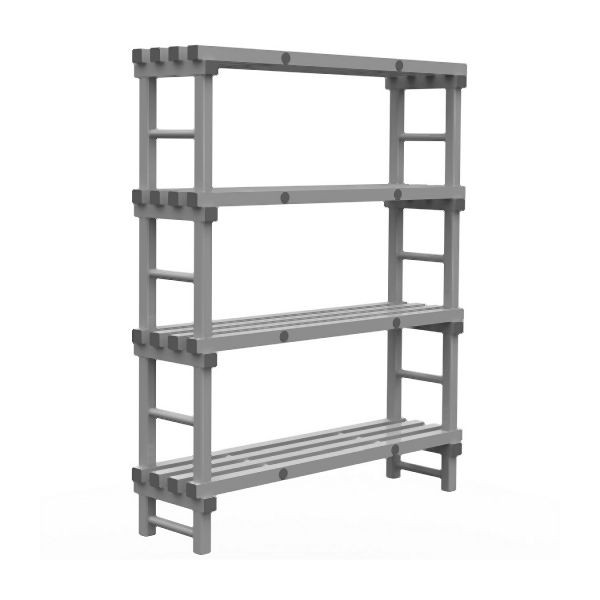 REA Grey Euro-Regal 1200(L)x400(T)x1750(H)mm mit 4 Ständern, 308.241