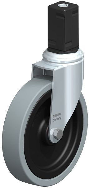 Blickle LKRA-VPA 150G-11-EV17 Apparate-Lenkrolle mit Expander, Vollgummi, Grau, 848454