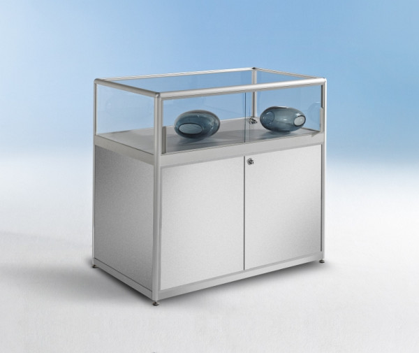BST Tischvitrine mit Unterschrank, 1000 x 1000 x 600 mm (B/H/T), 50002449, NICE-VST3510