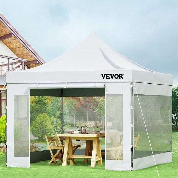 VEVOR Faltpavillon 3x3m Gartenzelt Pavillon PVC Zelt faltbar Wei  DCSLTZP1010FTX08HV0 gnstig versandkostenfrei online kaufen: groe Auswahl  gnstige Preise | PROFISHOP.de