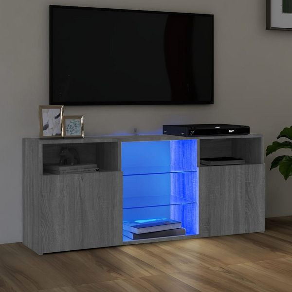 vidaXL TV-Schrank mit LED-Leuchten Grau Sonoma 120x30x50 cm, 815715