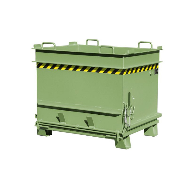 STEIN HGS Baustoffcontainer BC, mit Steinklammer-Entriegelung und Bodenentleerung, RAL 6011 resedagrün, Höhe 1160 mm, lackiert, 79395.0002