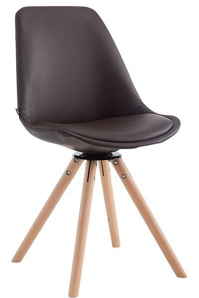 CLP Besucherstuhl Calais Drehbar Natura Rund, braun, 152300103