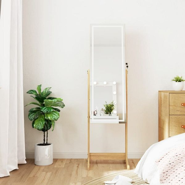 vidaXL Schmuckschrank mit Spiegel & LED-Beleuchtung Freistehend, 353264