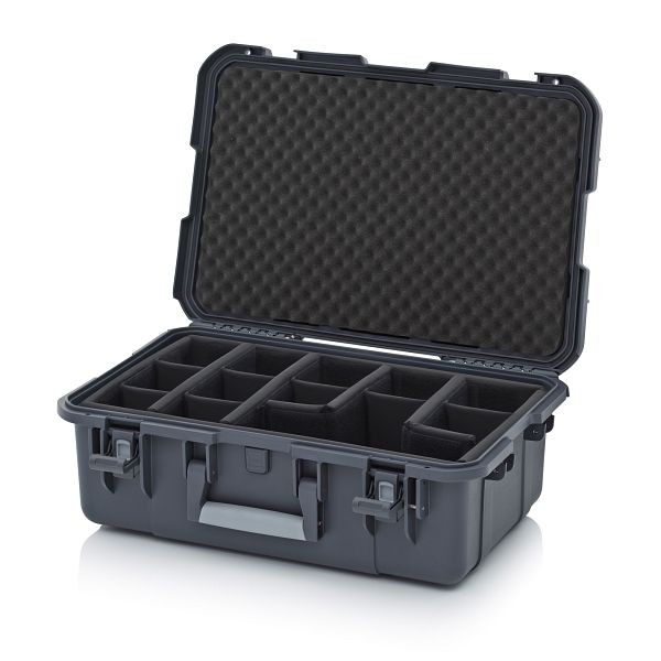 Auer Schutzkoffer Pro, Anthrazitgrau, ohne Schloss, Polstereinlage T, CP 6422 B5-7016