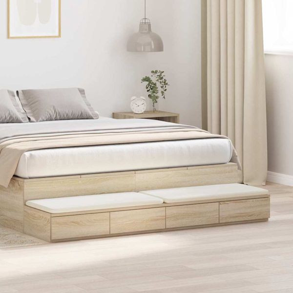 vidaXL Bettschubladen Sonoma-Eiche 150 x 36.5 x 16.5 cm Holzwerkstoff, 866957