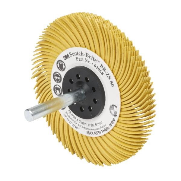 3M Scotch-Brite Bristle Disc BB-ZS mit Schaft, 76,2 mm, P80, Typ C, VE: 6 Stück, 7000078176