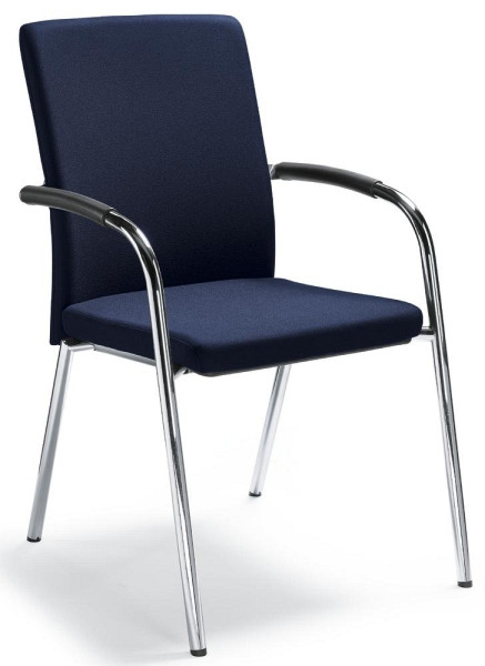 Deskin Besucher- und Konferenzstuhl RIVA 4, Schwarz, 570 x 680 x 920 mm, Gestell: Verchromt, 280688