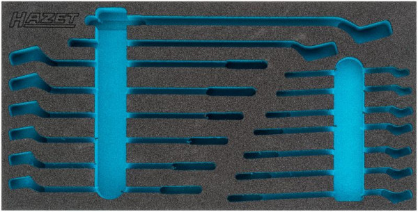 Hazet 2-Komponenten Weichschaum-Einlage, für 163-428/15 Abmessungen / Länge: 342 mm x 172 mm Ordnungssystem Größe: 1/3 (342 x 172 mm), 163-428L