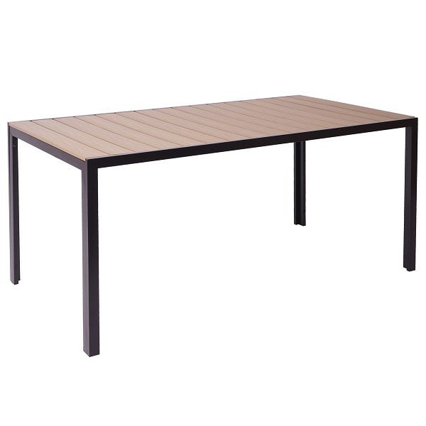 Mendler Gartentisch HWC-F90, Tisch Bistrotisch, WPC-Tischplatte 160x90cm, hellbraun, 77070