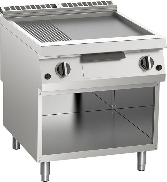 KBS Gas-Grillplatte geteilt aus Edelstahl 21kW mit 2 Heizzonen offener Unterbau, 10522445