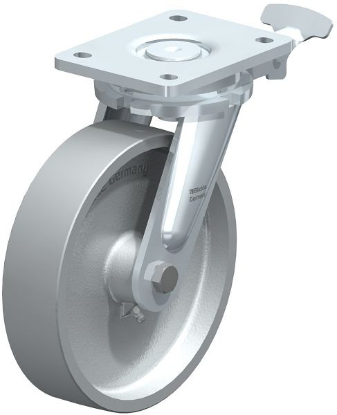 Blickle LO-G 200G-RI4 Stahlgeschweißte Schwerlast-Lenkrolle, Guss, Grau, 758967