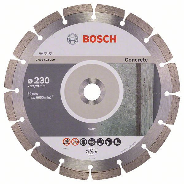 Bosch Diamanttrennscheibe Standard for Concrete, 230 x 22,23 x 2,3 x 10 mm, 2608602200