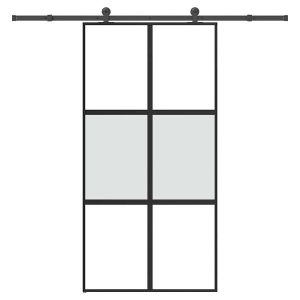 vidaXL Schiebetür mit Beschlag 102,5x205 cm Hartglas & Aluminium, 3332976