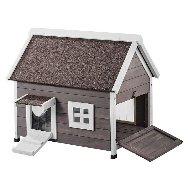 VEVOR Katzenhaus Katzenhöhle Katzen Hütte Holz Outdoor Asphaltdach 560x770x670mm, FWSMZMBHSDCSGTRZ7V0