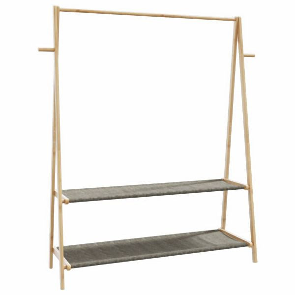 vidaXL Kleiderständer mit Ablagen 132x45,5x150,5 cm Bambus, 4008914