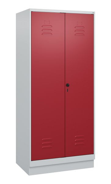 C+P Umkleidespind Classic PLUS, Doppel-Spind, Sockel, 2 Abteile, 1800x800x500mm, 7035/3003, Drehriegel, 0800227-22P S10001
