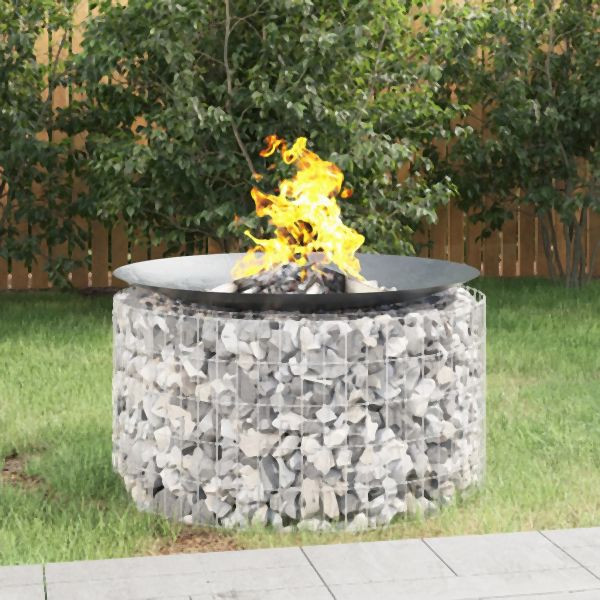 vidaXL Gabionen-Feuerstelle Ø 100 cm Verzinktes Eisen, 153560
