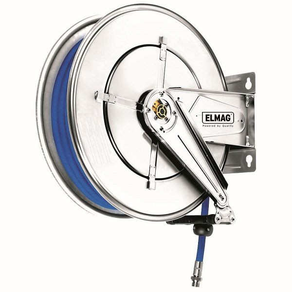 ELMAG Industrie Schlauchaufroller Edelstahl '534/22' für Druckluft und Wasser 130°C, 25 m, 1/2', 100 bar, 43532