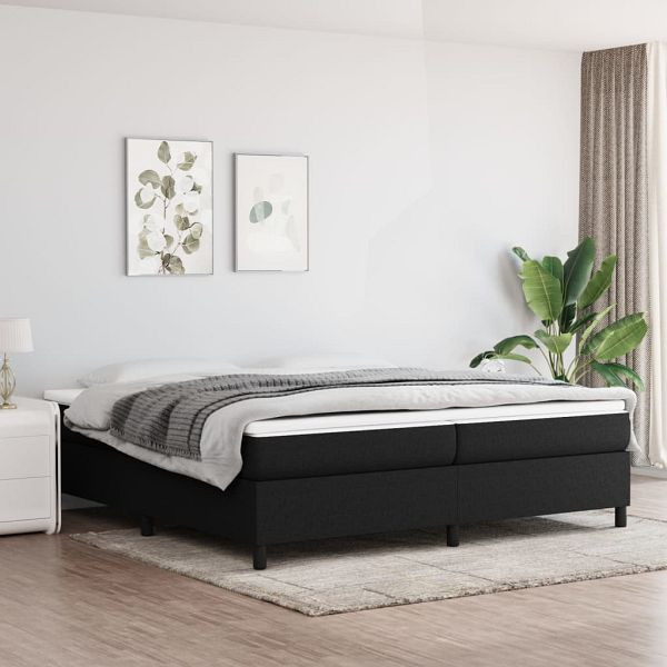 vidaXL Bettgestell Schwarz 200x200 cm Stoff, Material: Stoff (100% Polyester), Sperrholz, Holzwerkstoff, 3120888