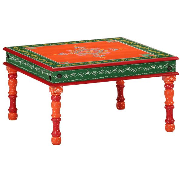vidaXL Couchtisch Orange Handbemalt Massivholz Mango, 353765