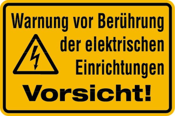 Schilder Klar Betriebsbeschilderung Warnung vor Berührung, 300x200 mm Folie selbstklebend, 188/62