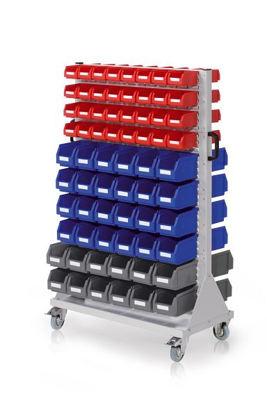 Kappes RasterMobil Rollwagen Größe 4 RAL 7035, H1580 x B1000 x T500 mm, Modell 88, Inklusiv Lagersichtkasten, 7022.07.3513